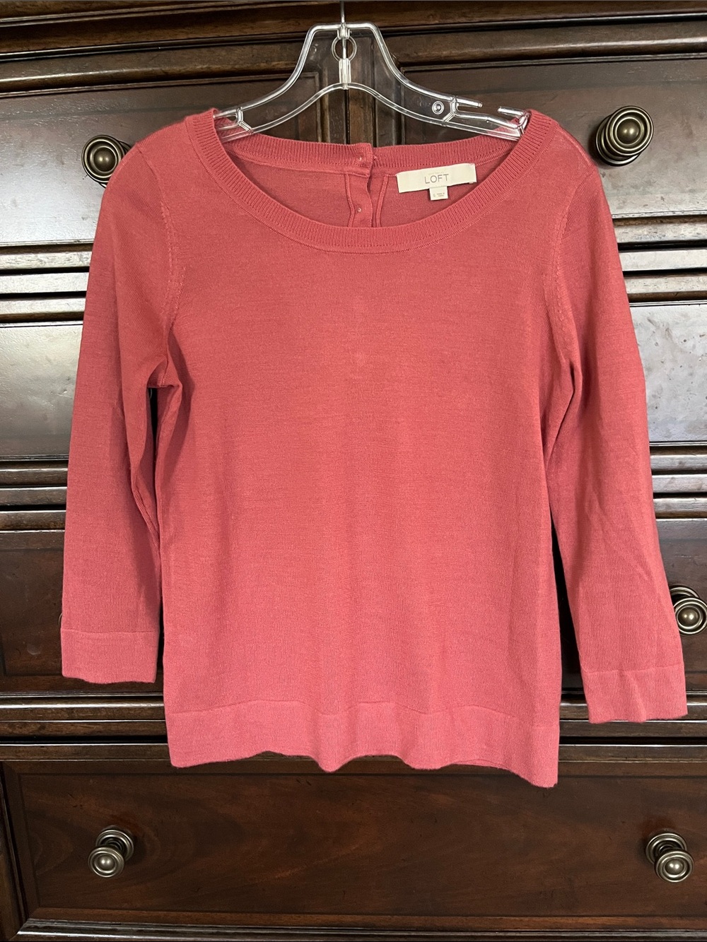 LOFT Rose Pink Boatneck Lightweight Knit Sweater